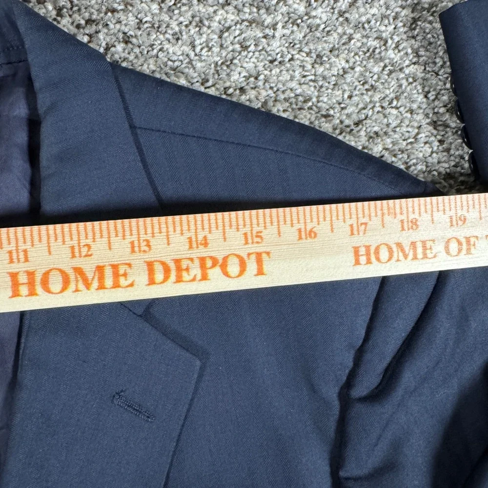 Brooks Brothers Loro Piana 40S Super 120s Navy Herringbone Blazer Sport Coat